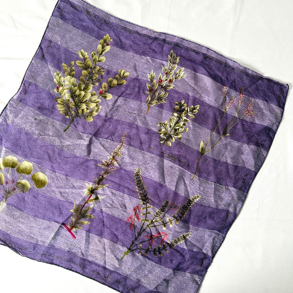 Vintage Purple Wildflowers Nature Bandana Headscarf Square Scarf